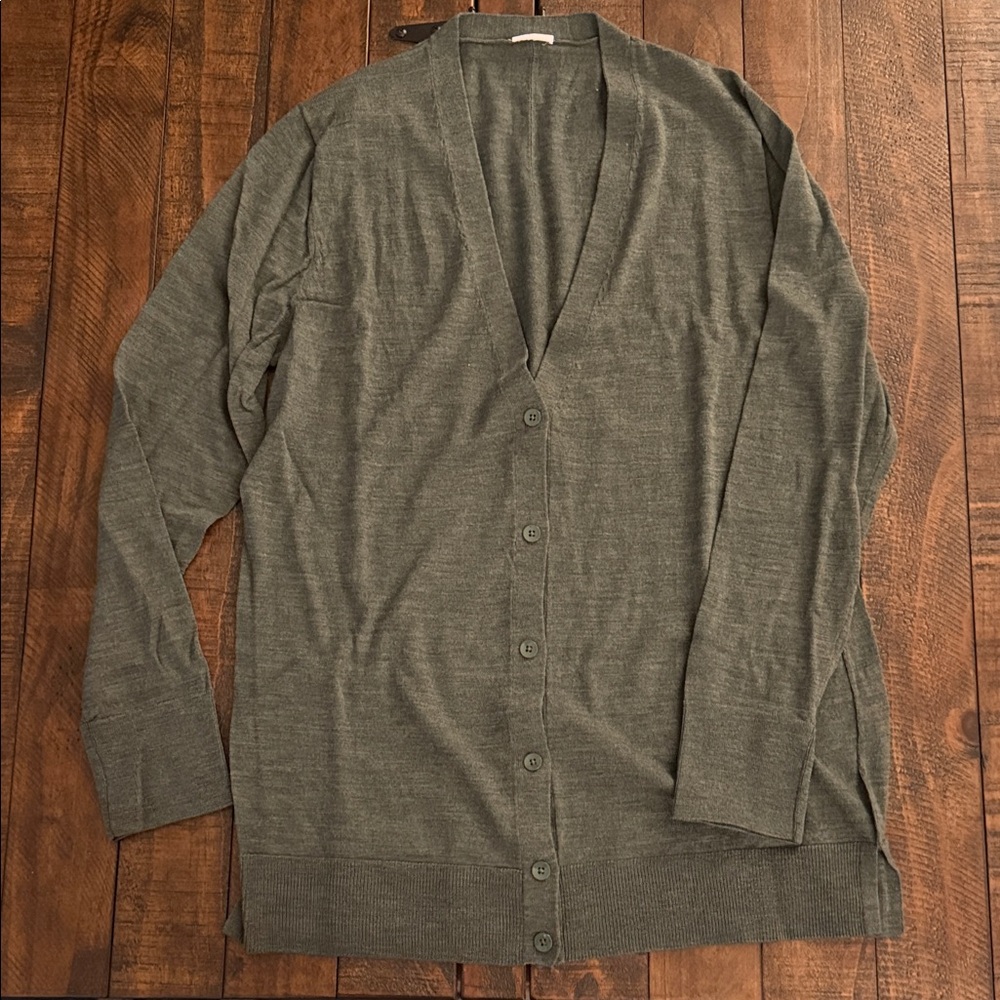GAP Green Knit Button-up Sweater